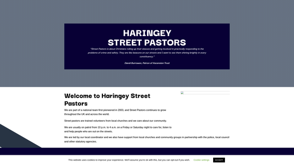 Screenshot of the Haringey Street Pastors website
