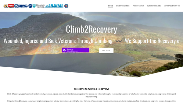 Screenshot of the Climb2recovery website