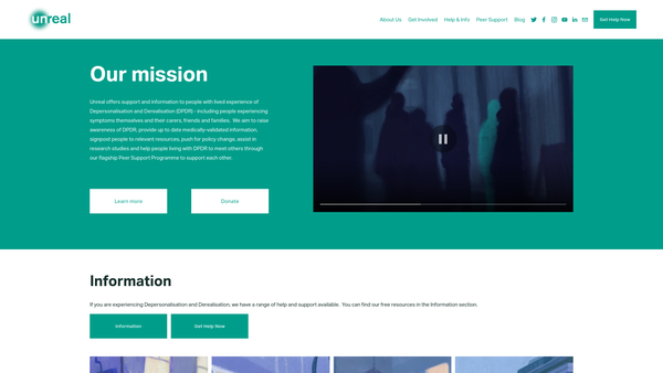 Screenshot of the Unreal website