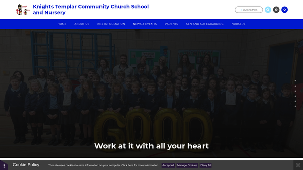 Screenshot of the Knights Templar School And Community Association website
