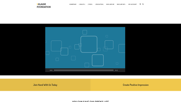 Screenshot of the Salaam Foundation UK website