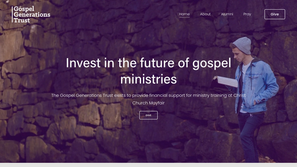 Screenshot of the The Gospel Generations Trust website