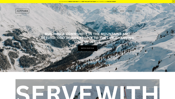 Screenshot of the Altitude Mission website