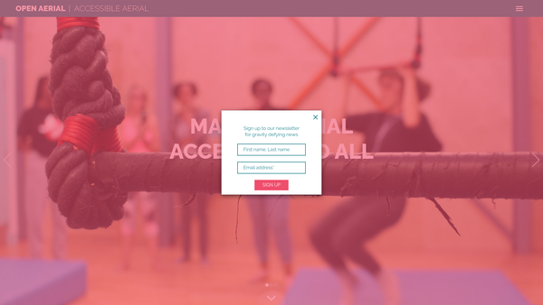 Screenshot of the Open Aerial website