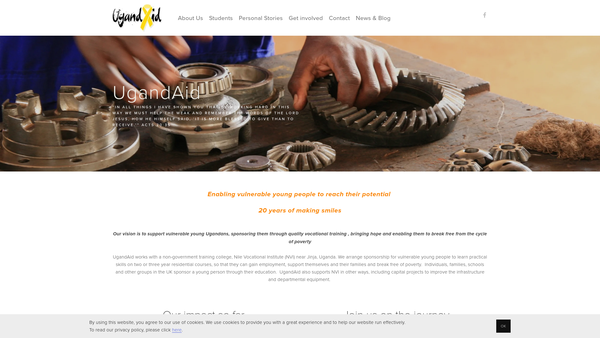 Screenshot of the Ugandaid website