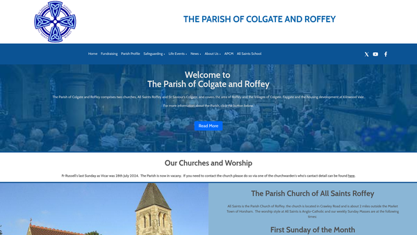 Screenshot of the The Parochial Church Council Of The Ecclesiastical Parish Of Colgate And Roffey website