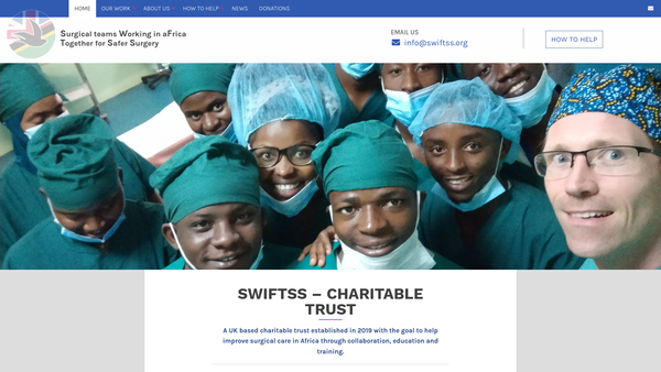 Screenshot of the Surgical Teams Working In Africa Together For Safer Surgery website