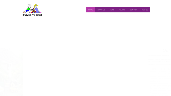Screenshot of the Crudwell Pre-School website