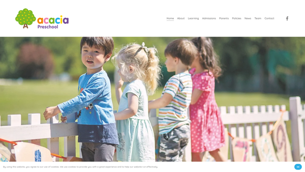 Screenshot of the Acacia Pre-School website