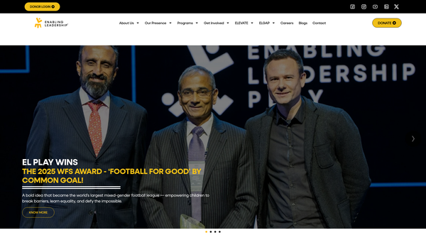 Screenshot of the Enabling Leadership (UK) website