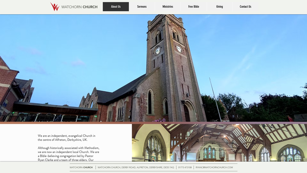 Screenshot of the Watchorn Church website