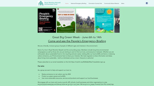 Screenshot of the RWB Environment Trust website