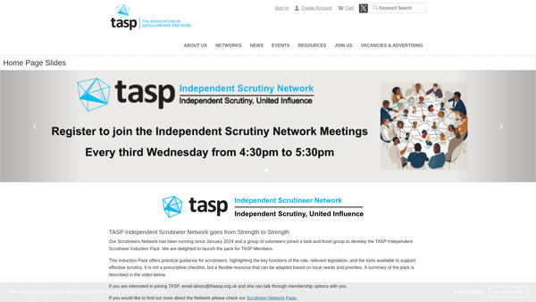 Screenshot of the The Association Of Safeguarding Partners website