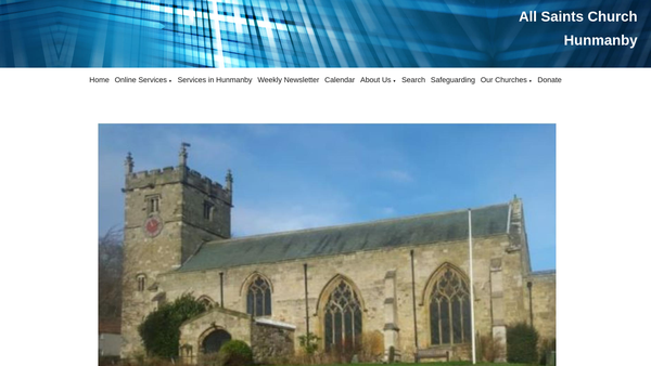 Screenshot of the Parochial Church Council Of The Ecclesiastical Parish Of All Saints, Hunmanby website