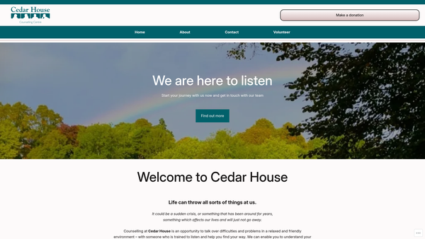 Screenshot of the Cedar House Preston CIO website