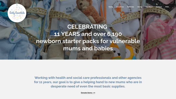 Screenshot of the Early Essentials UK website