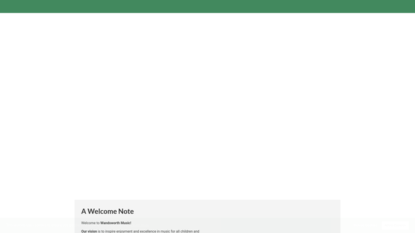 Screenshot of the Wandsworth Music website