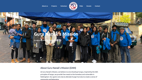 Screenshot of the Guru Nanak's Mission website