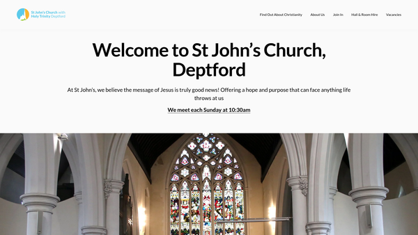 Screenshot of the The Parochial Church Council Of The Ecclesiastical Parish Of St John With Holy Trinity Deptford website