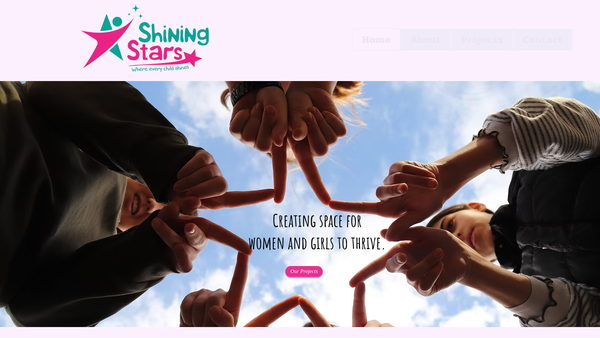 Screenshot of the Shining Stars London website