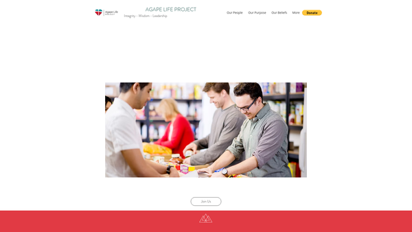 Screenshot of the Agape Life Project website