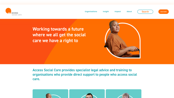 Screenshot of the Access Your Right To Care website