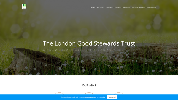 Screenshot of the The London Good Stewards Trust website