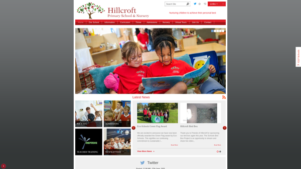 Screenshot of the Friends Of Hillcroft website