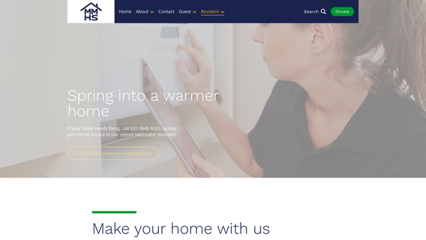 Screenshot of the Methodist Ministers' Housing Society website