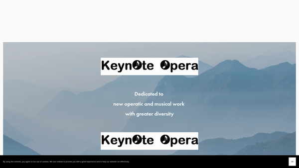 Screenshot of the Keynote Music website