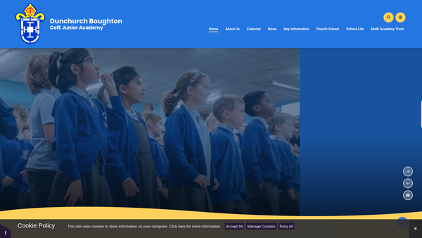 Screenshot of the Dunchurch Junior School Parent Teacher Association website