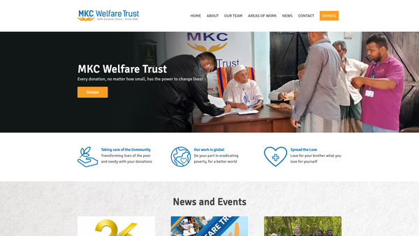 Screenshot of the Mohibus Samad And Komrunnessa Chowdhury Welfare Trust website