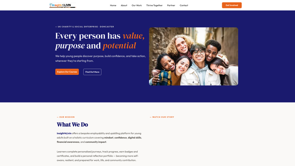 Screenshot of the Insight4livin website