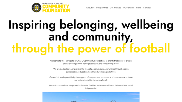 Screenshot of the Harrogate Town AFC CIO website