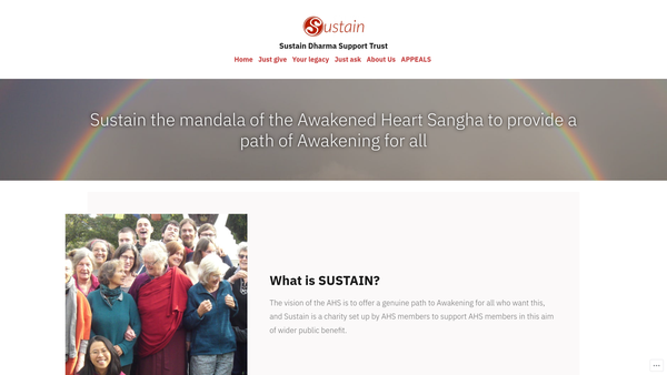 Screenshot of the Sustain Dharma Support Trust website
