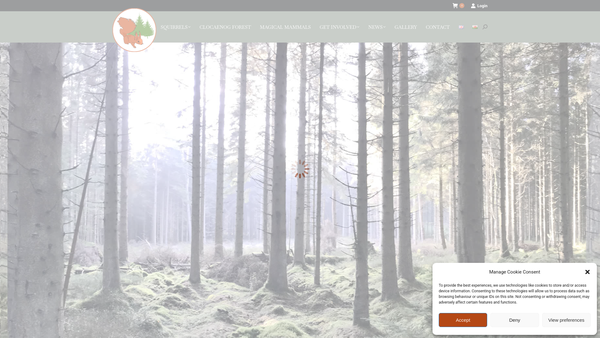 Screenshot of the Clocaenog Red Squirrels Trust website