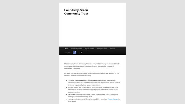 Screenshot of the Loundsley Green Community Trust website