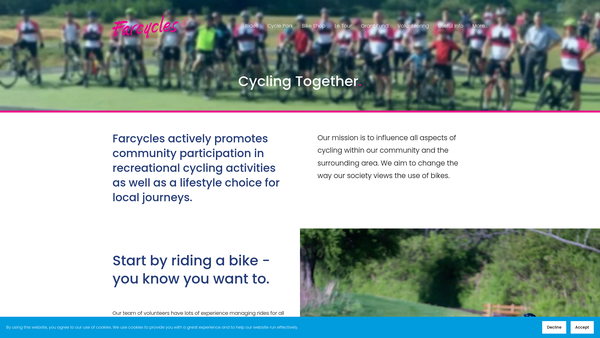 Screenshot of the Farcycles Limited website