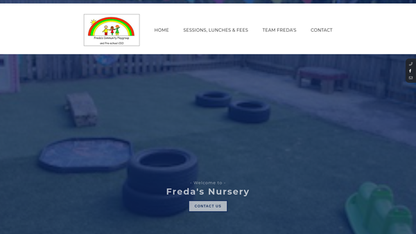 Screenshot of the Freda's Community Playgroup And Pre-School CIO website