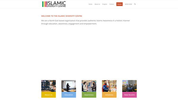 Screenshot of the The Islamic Diversity Centre website