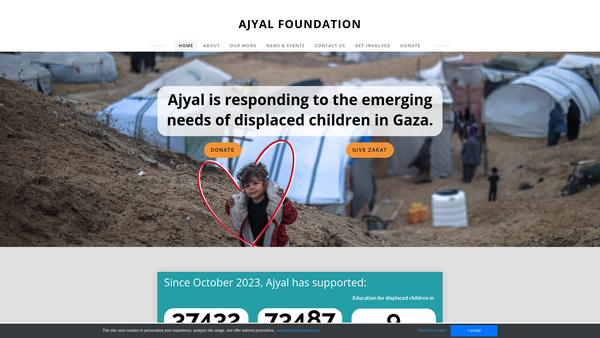 Screenshot of the Ajyal Foundation For Education website