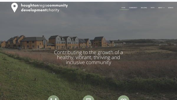 Screenshot of the Houghton Regis Community Development Charity website