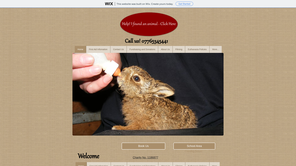 Screenshot of the Wild Touch Wildlife Rescue website