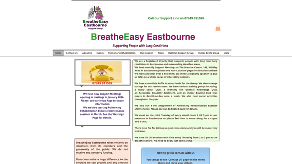 Screenshot of the Breatheasy Eastbourne website