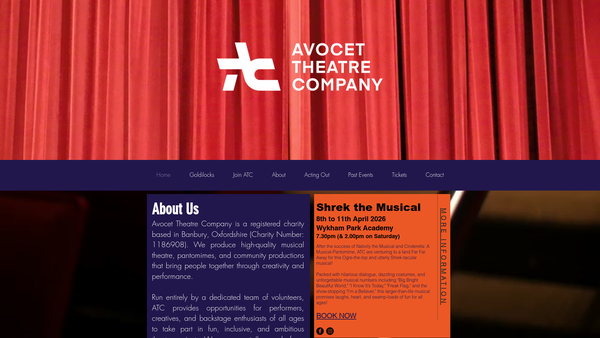 Screenshot of the Avocet Theatre Company website
