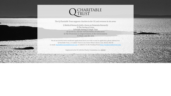 Screenshot of the Q Charitable Trust website