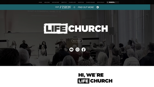 Screenshot of the Life Church website