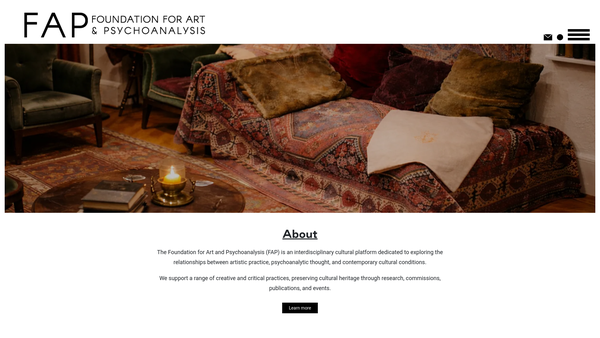 Screenshot of the Foundation For Art And Psychoanalysis website