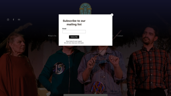 Screenshot of the The Groundlings Theatre Trust website