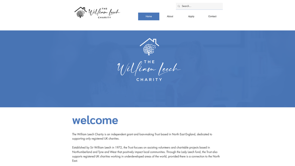 Screenshot of the The William Leech Charity website